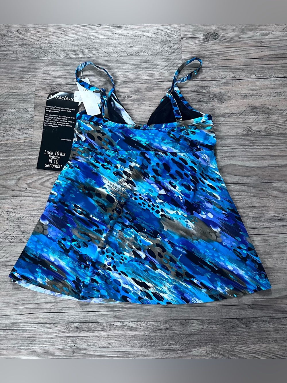 Miraclesuit Roswell Underwire Swim Tankini Top 8 Blue Attitude NWT Boho Slimming - Picture 7 of 7